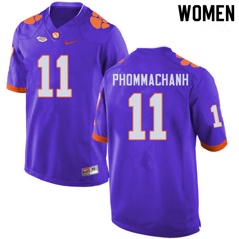 Women #11 Taisun Phommachanh Clemson Tigers College Football Jerseys Sale-Purple